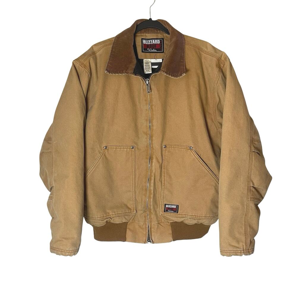 VTG Walls Blizzard Pruf Large Tall Canvas Bomber Jacket Brown Workwear Chore